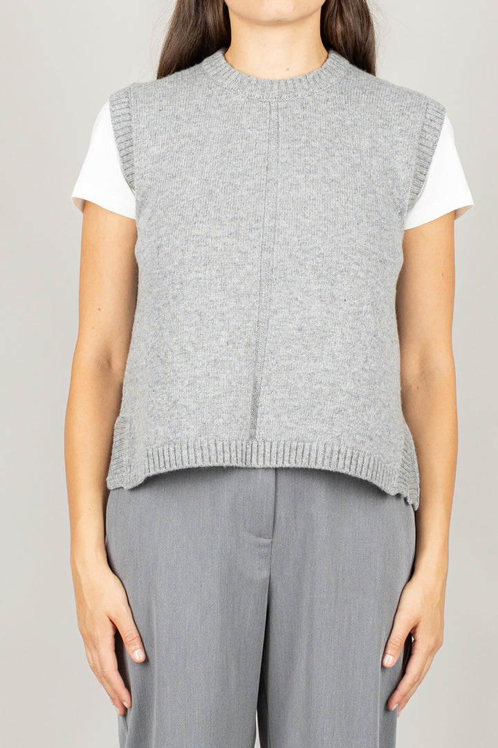 VICOLO - 77215F - GILET GIROCOLLO CON DETTAGLIO FRONTALE