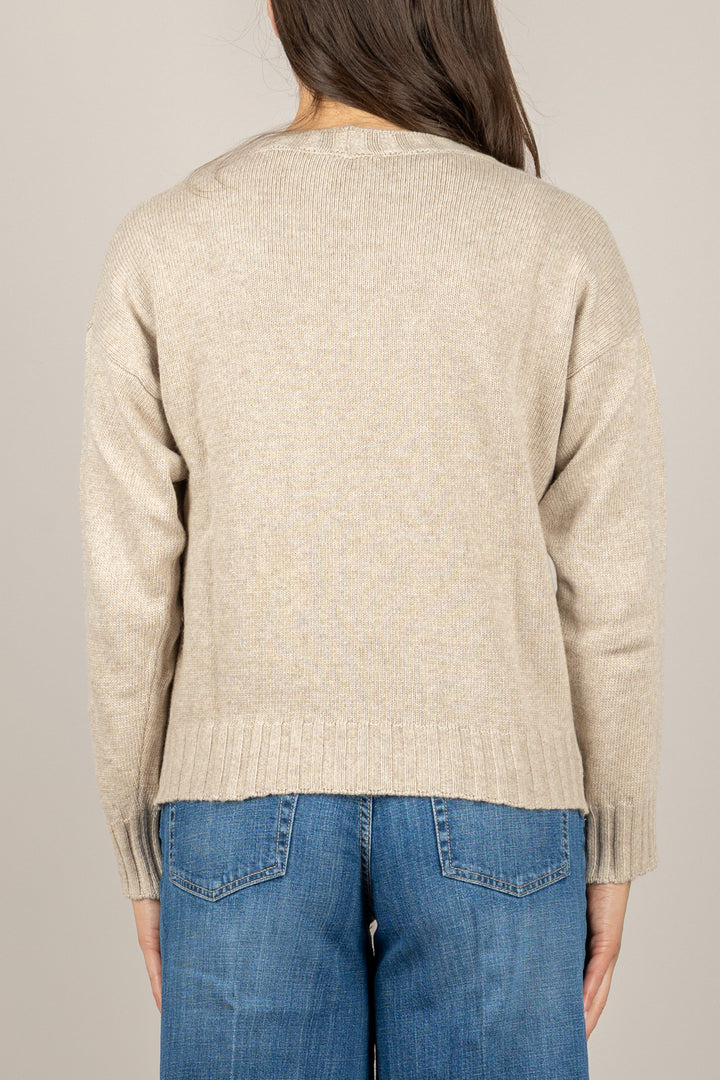 VICOLO - 77104F - CARDIGAN SCOLLO A V A COSTINE