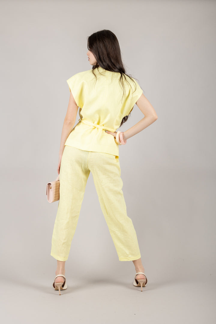 VICOLO - TD1876 - PANTALONE SIGARETTA IN LINO