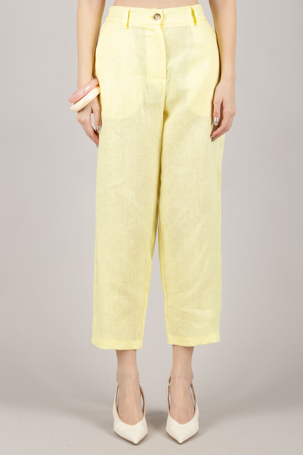 VICOLO - TD1876 - PANTALONE SIGARETTA IN LINO