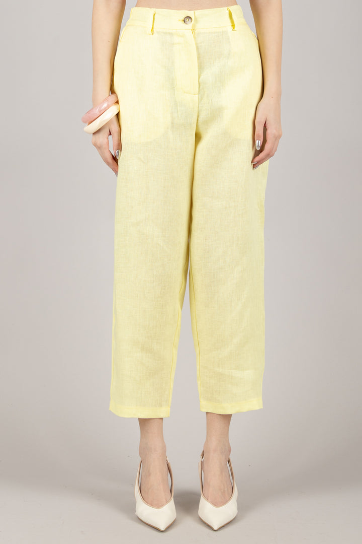 VICOLO - TD1876 - PANTALONE SIGARETTA IN LINO