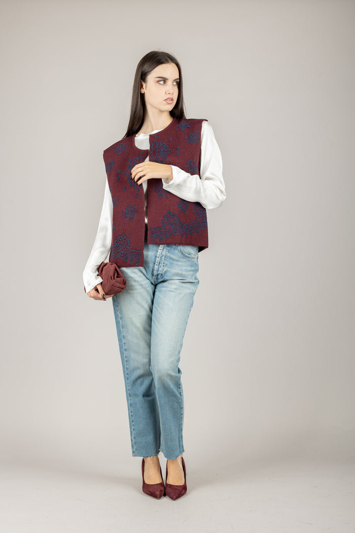 TENSIONE IN - W5HMG61A400 - GILET ETNICO TRAMATO