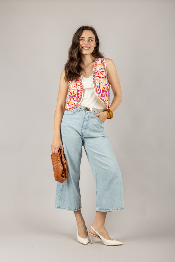 HAVEONE - LVF-N044 - GILET RICAMATO