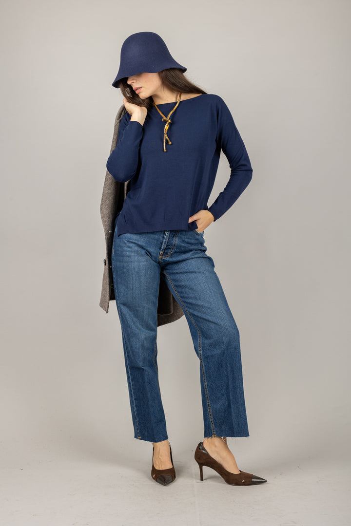 KONTATTO - 3M0800C - MAGLIA SCATOLETTA CON SPACCHI LATERALI