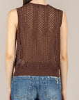 VICOLO - 2AB2177 - MAGLIA CROCHET FONDENTE
