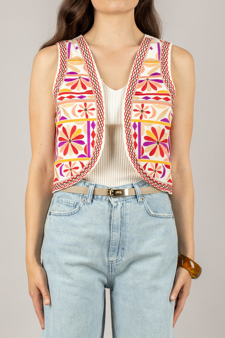 HAVEONE - LVF-N044 - GILET RICAMATO