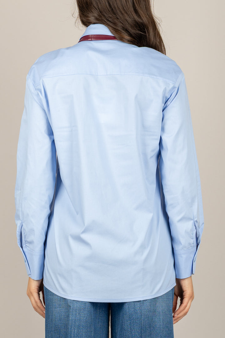 TENSIONE IN - 26C1335 - CAMICIA CON CRAVATTA IN ECOPELLE