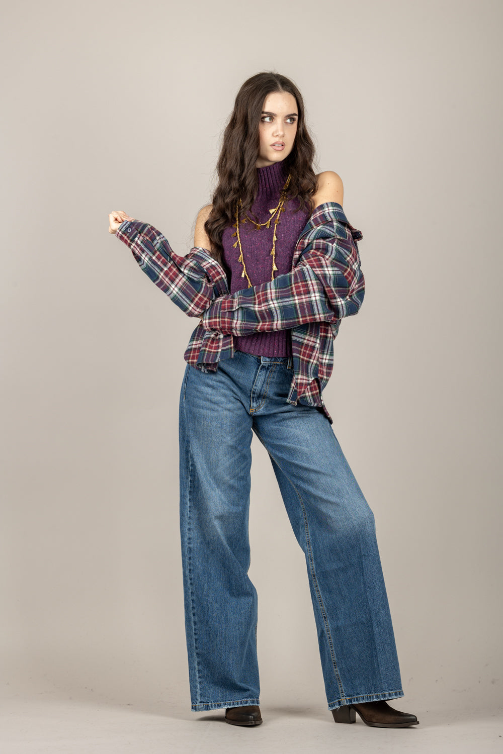 DIXIE - M223Y220 - CANOTTA IN LANA COLLO ALTO SMANICATA