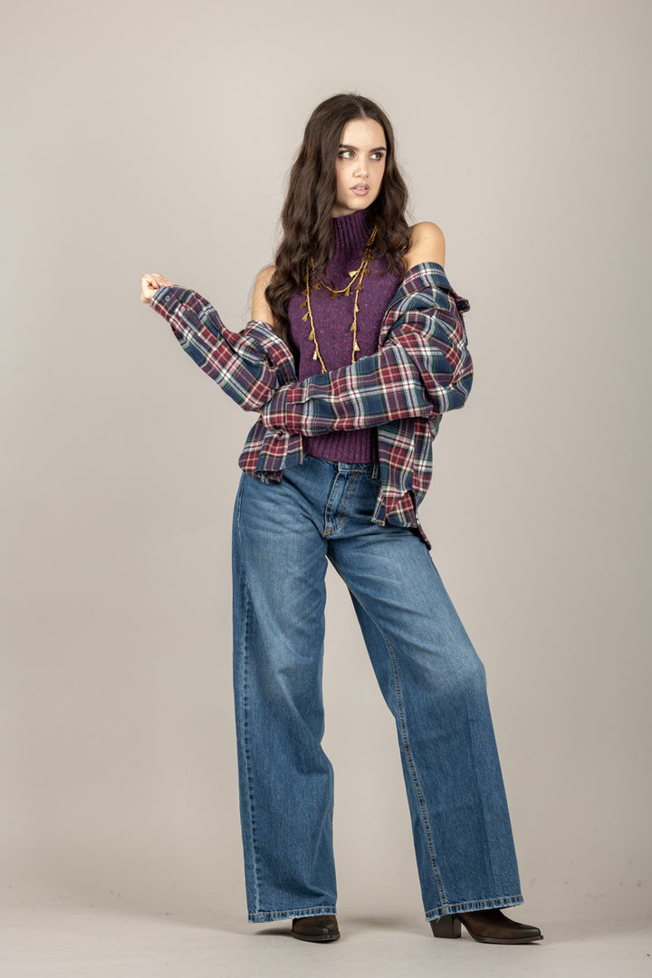 DIXIE - M223Y220 - CANOTTA IN LANA COLLO ALTO SMANICATA