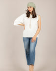 VICOLO - UAB0366 - T-SHIRT IN COTONE SENZA MANICA NATURALE