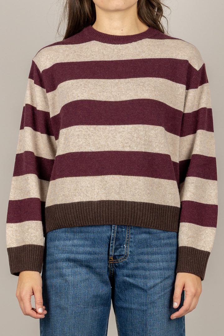 TENSIONE IN - D82002 - MAGLIA A RIGHE GIROCOLLO