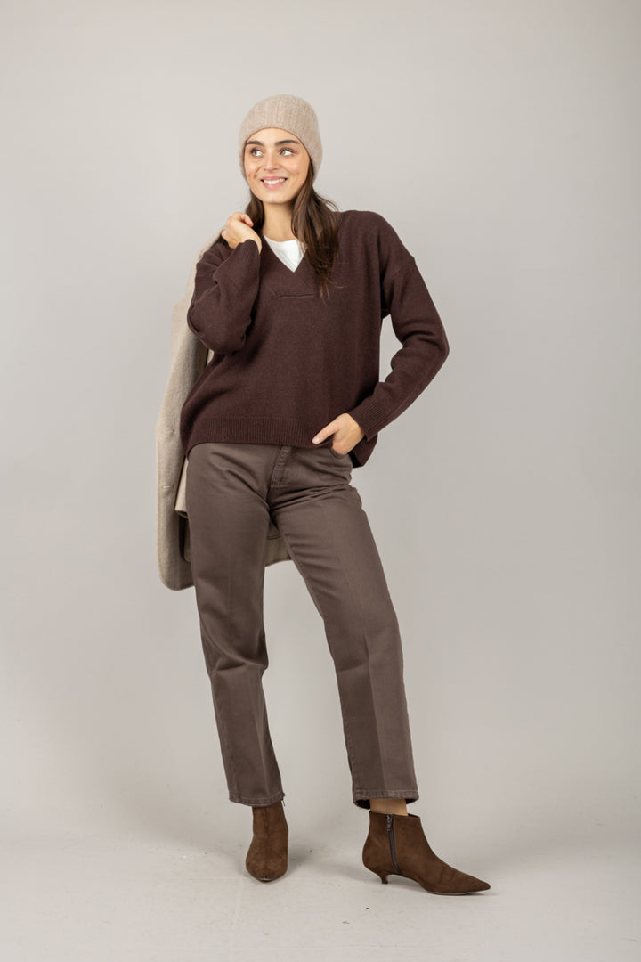 DIXIE - M833Y201X - MAGLIA IN LANA SCOLLO A V