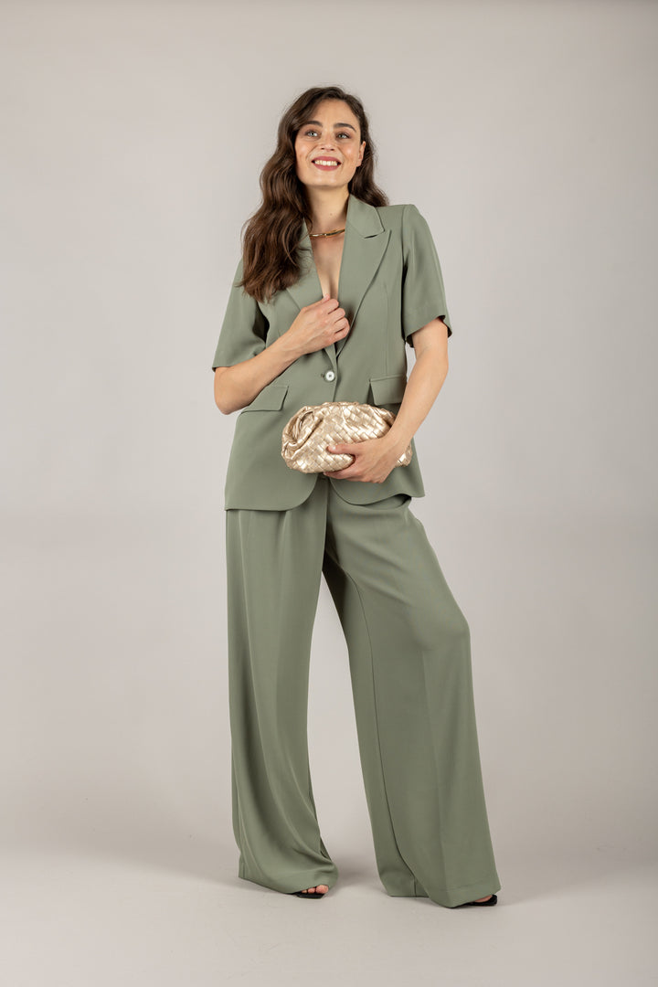 KONTATTO - MA3043N/MA3042N - COMPLETO GIACCA MANICA CORTA E PANTALONE FLUIDO