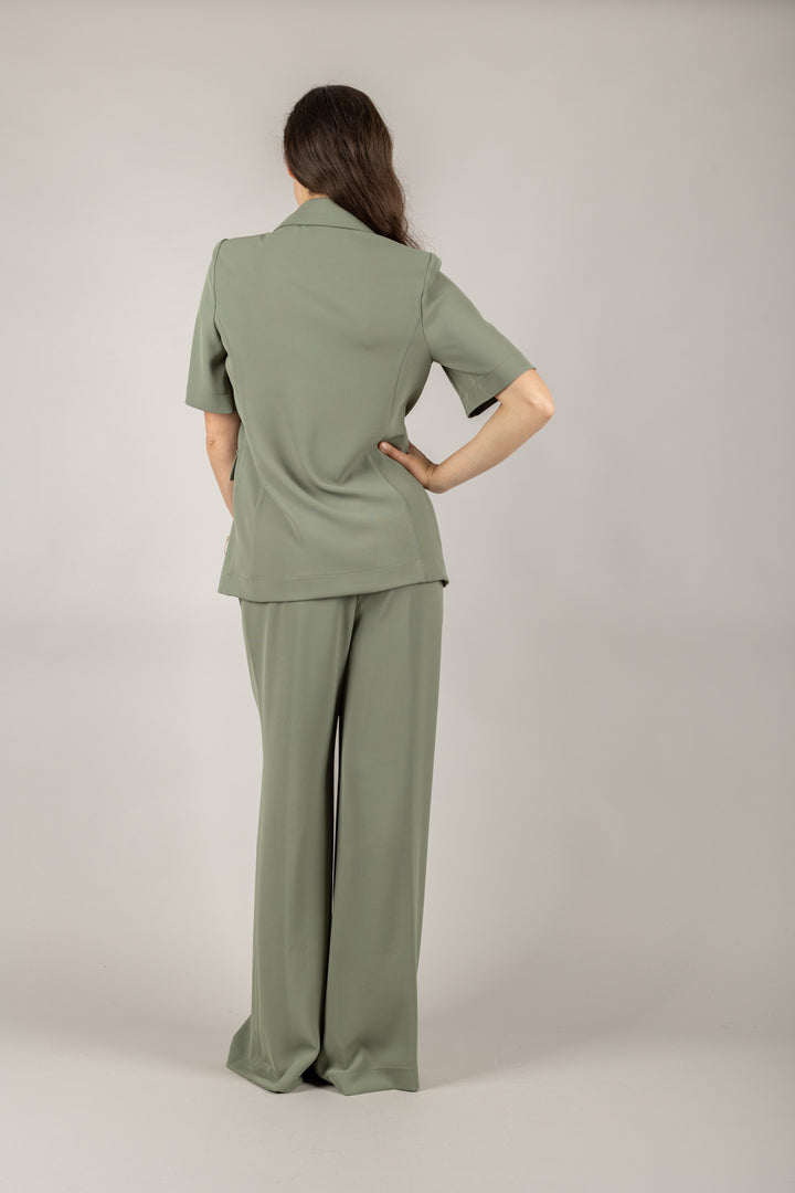 KONTATTO - MA3043N/MA3042N - COMPLETO GIACCA MANICA CORTA E PANTALONE FLUIDO