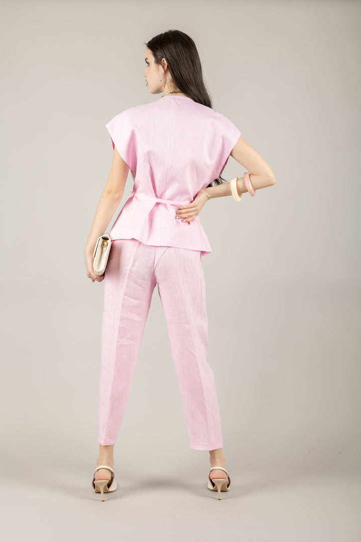 VICOLO - TD1876 - PANTALONE SIGARETTA IN LINO