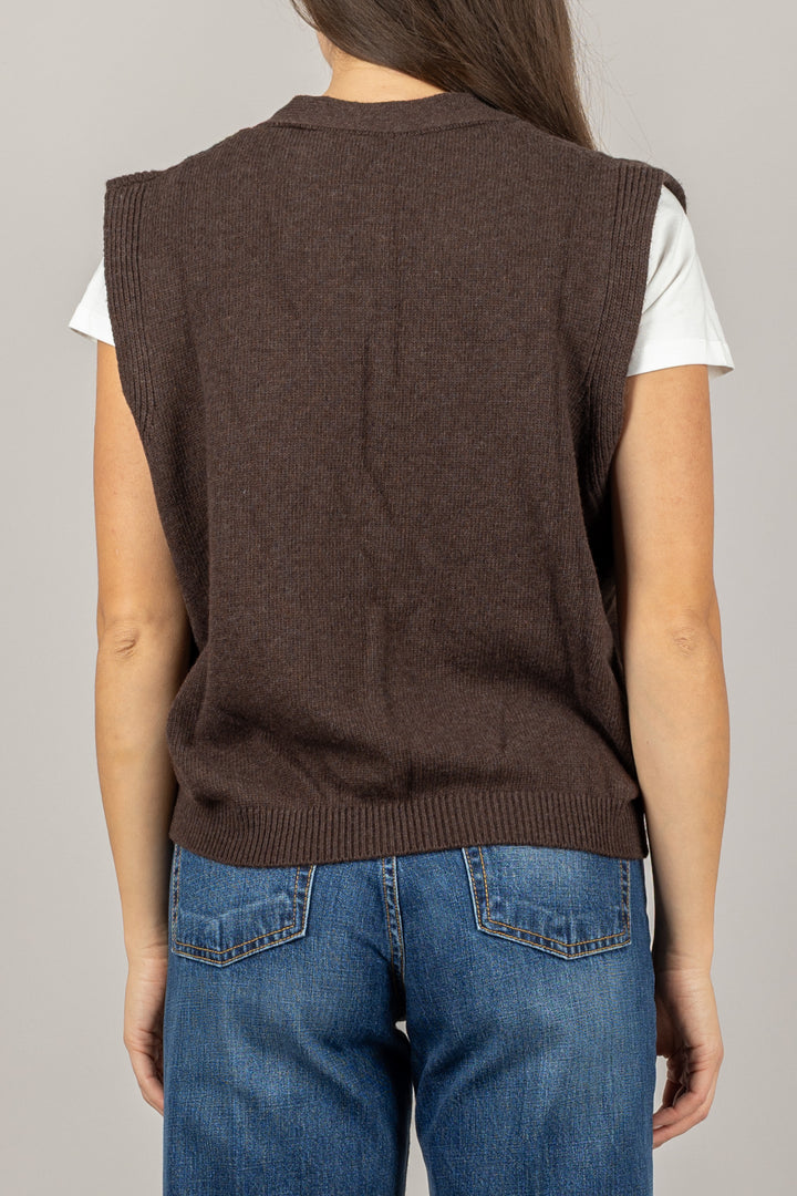 VICOLO - 77277F - GILET SCOLLO A V CON BOTTONI