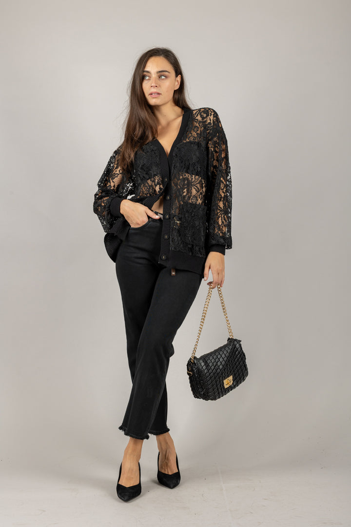 TENSIONE IN - W25P370 - PANTALONE GAMBA DRITTA CON CINTA