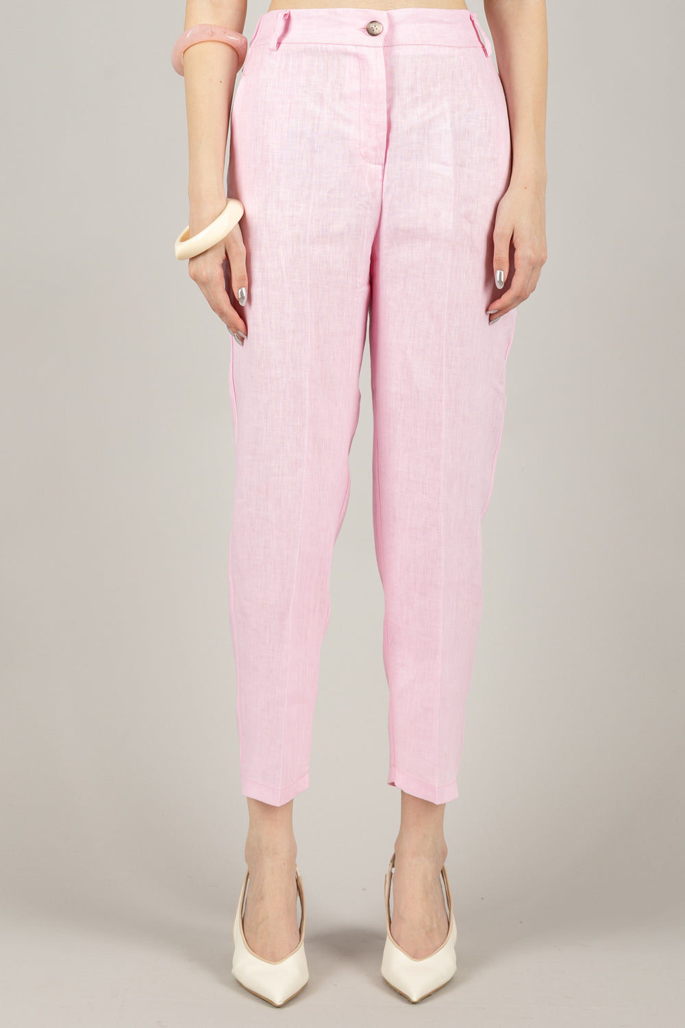 VICOLO - TD1876 - PANTALONE SIGARETTA IN LINO