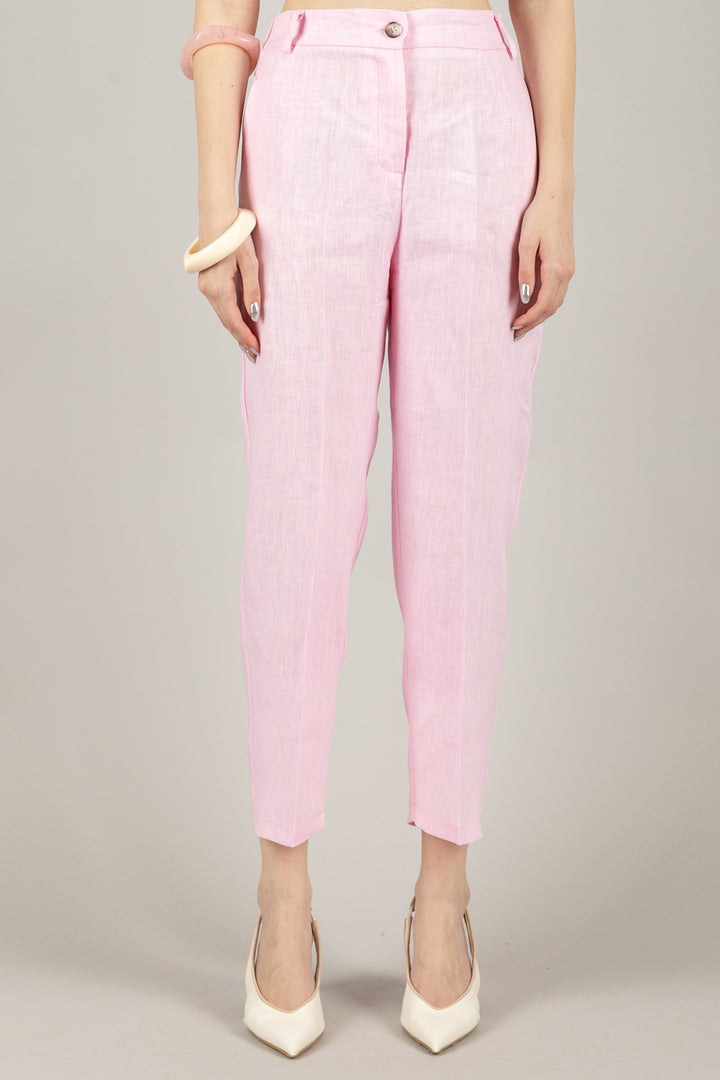 VICOLO - TD1876 - PANTALONE SIGARETTA IN LINO