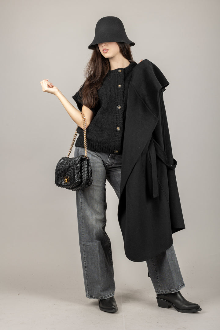 VICOLO - 33054F - GILET GIROCOLLO CON BOTTONI