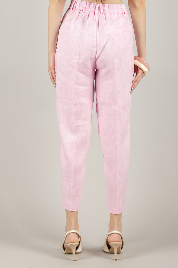 VICOLO - TD1876 - PANTALONE SIGARETTA IN LINO