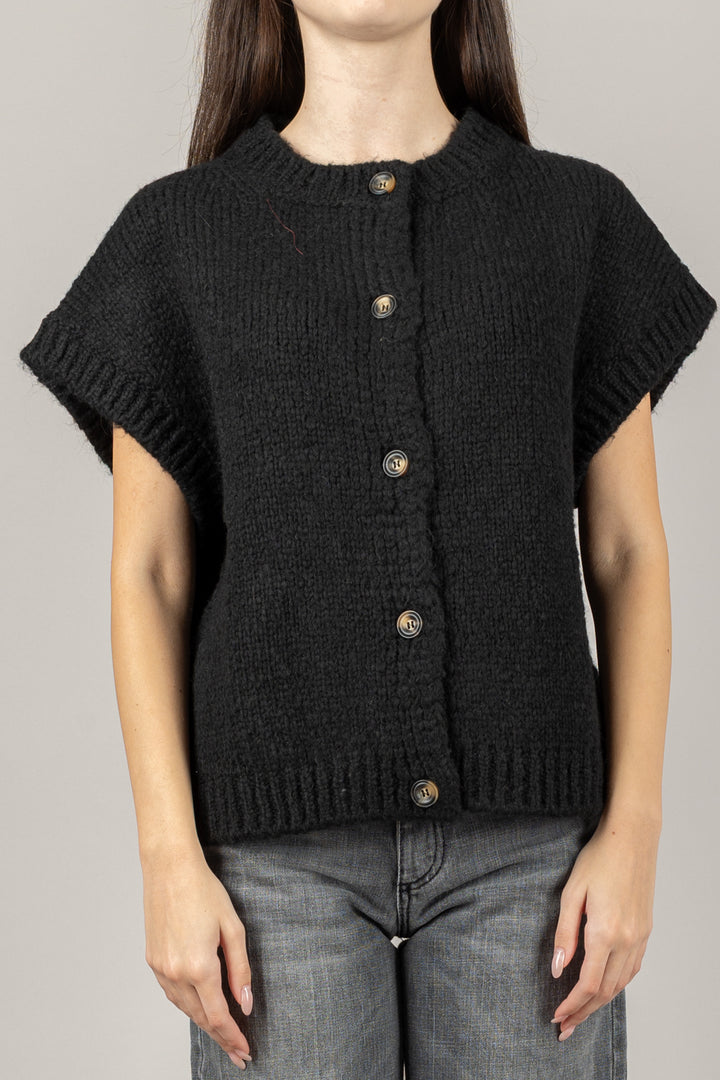 VICOLO - 33054F - GILET GIROCOLLO CON BOTTONI