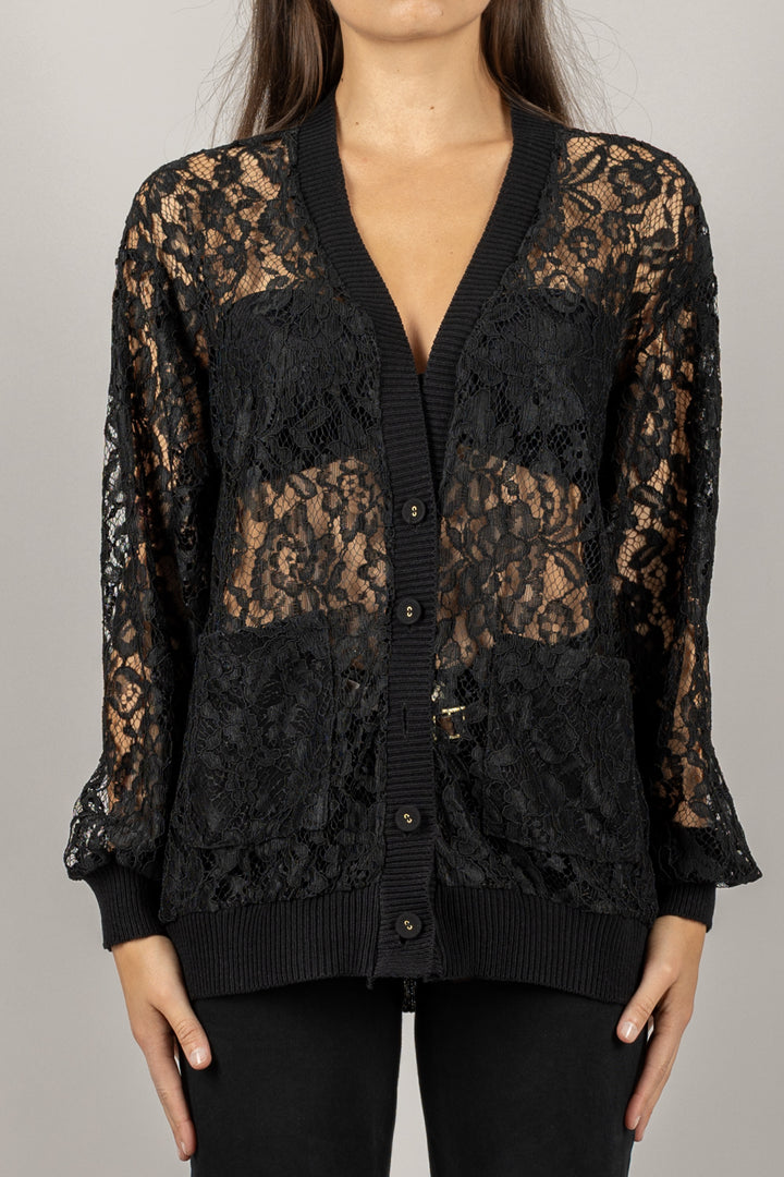 TENSIONE IN - M30010AT - CARDIGAN OVER IN PIZZO