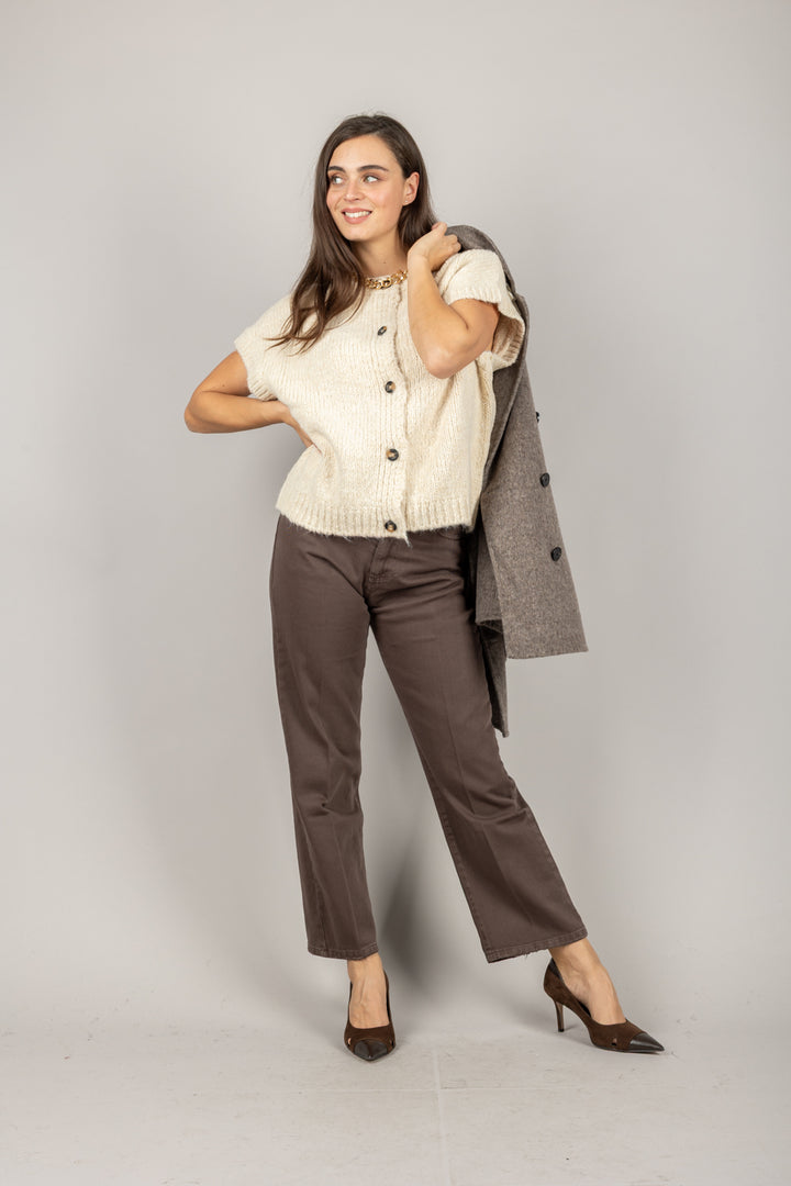 VICOLO - 33054F - GILET GIROCOLLO CON BOTTONI