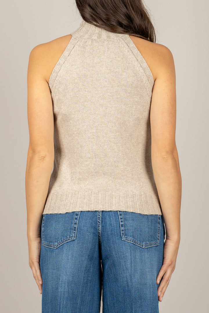 VICOLO - 77103F - CANOTTA COLLO ALTO A COSTINE