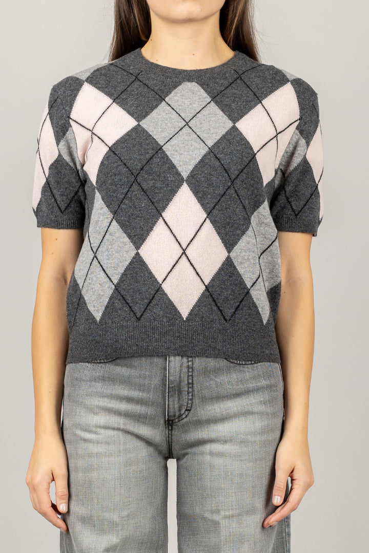 TENSIONE IN - WL1054 - MAGLIA ROMBI MEZZA MANICA