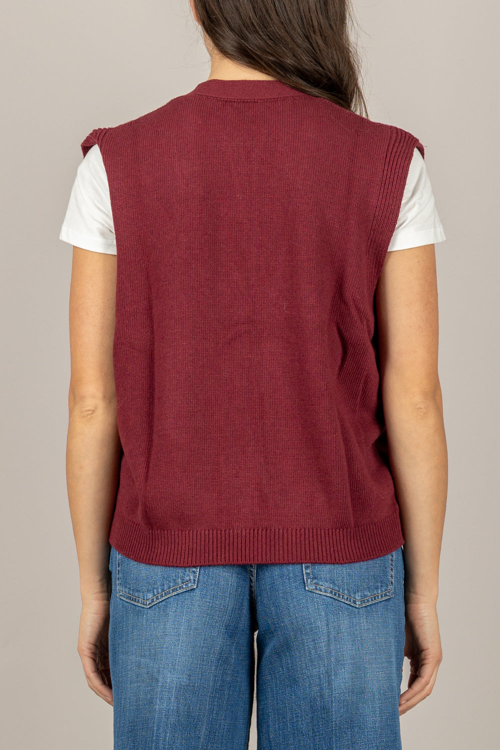 VICOLO - 77277F - GILET SCOLLO A V CON BOTTONI