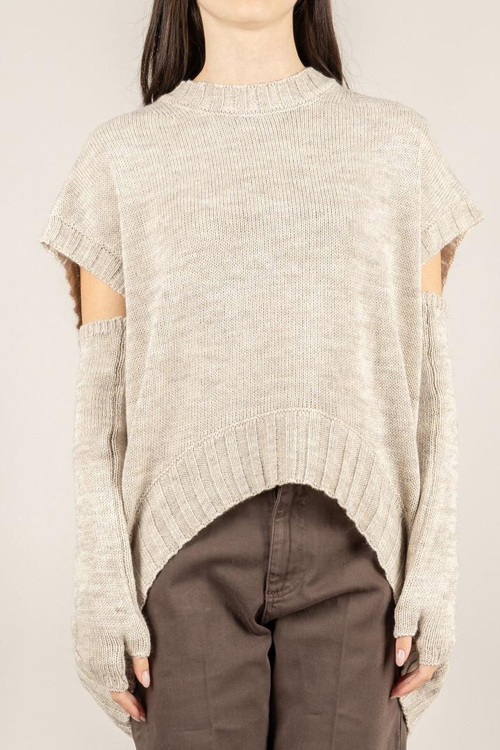 TENSIONE IN - 252PA9339 - GILET STONDATO CON MANICOTTI