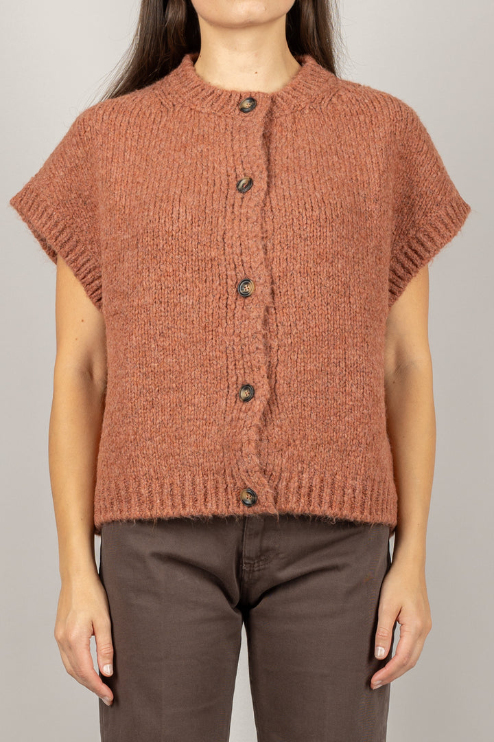 VICOLO - 33054F - GILET GIROCOLLO CON BOTTONI