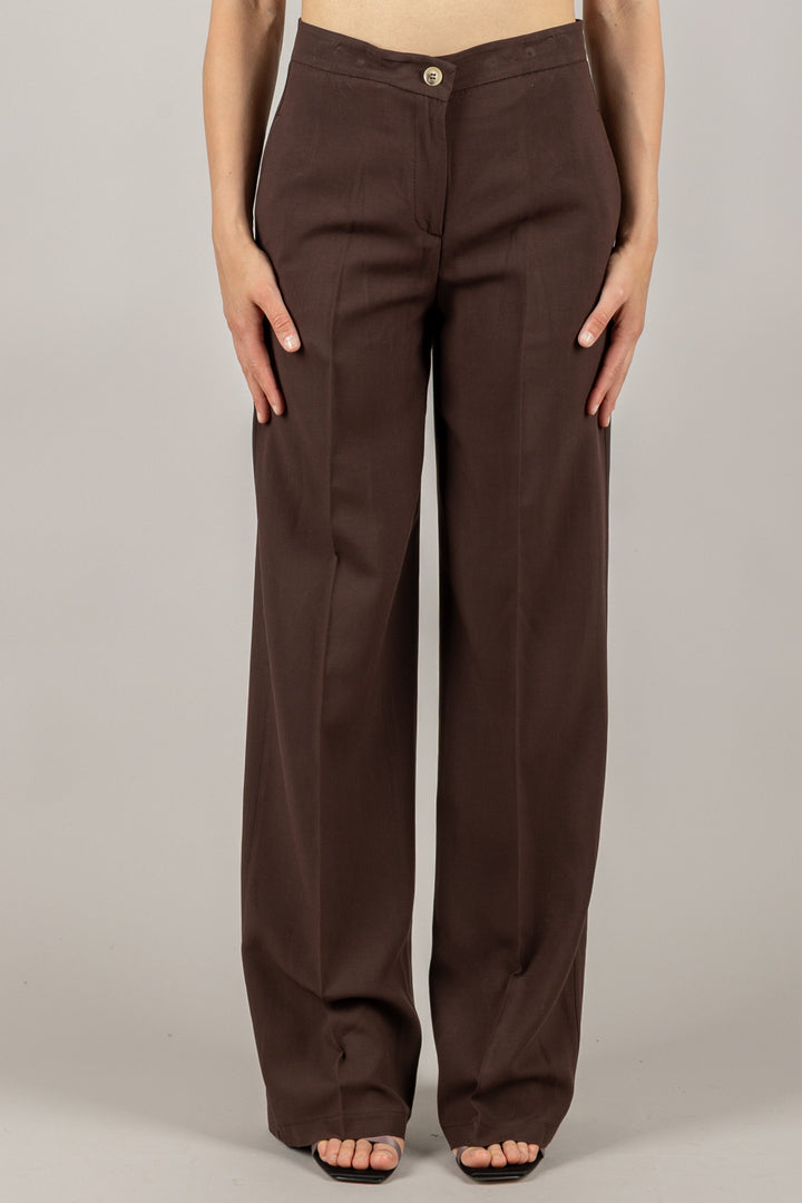 VICOLO - TD1877 - PANTALONE PALAZZO CON TASCA FILO