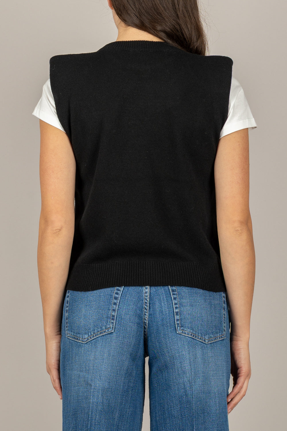 TENSIONE IN - D80088 - MAGLIA SMANICATA CON SPALLINE