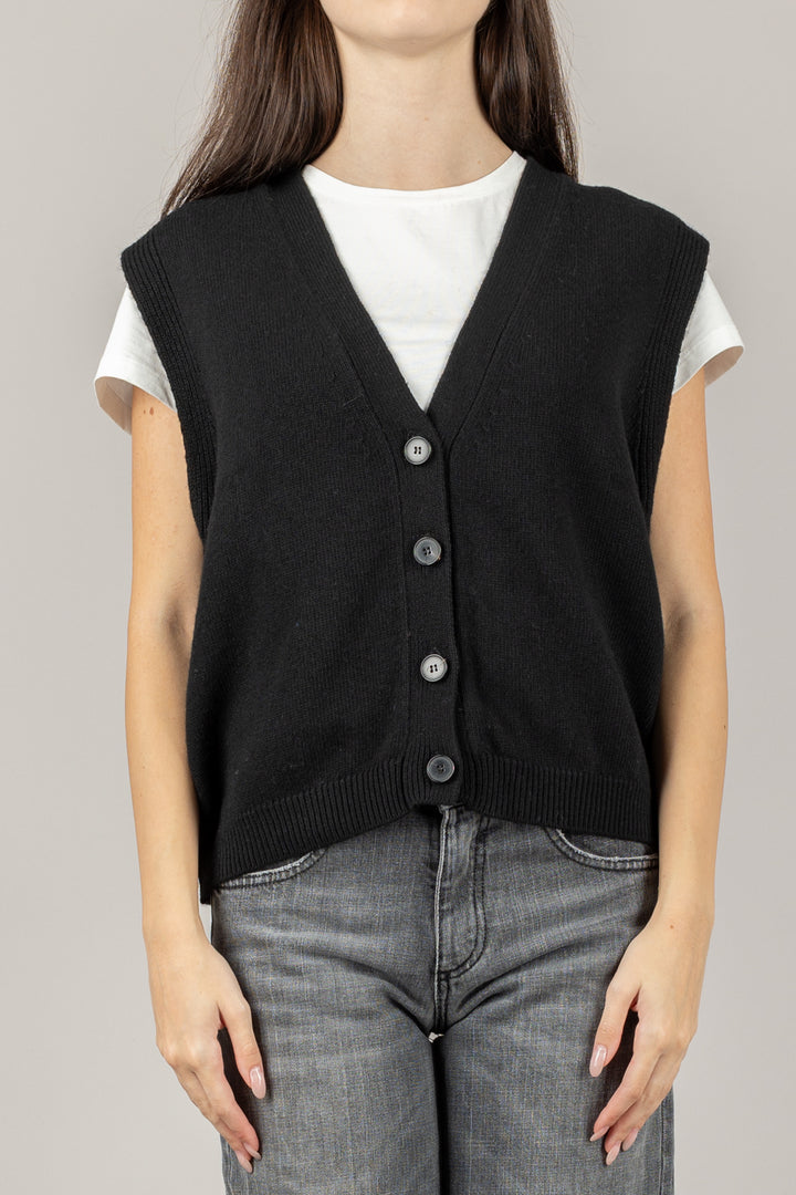 VICOLO - 77277F - GILET SCOLLO A V CON BOTTONI