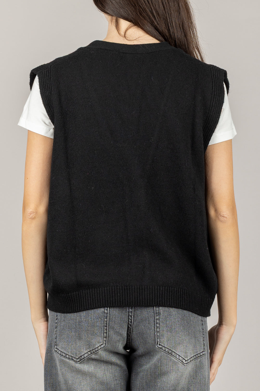 VICOLO - 77277F - GILET SCOLLO A V CON BOTTONI