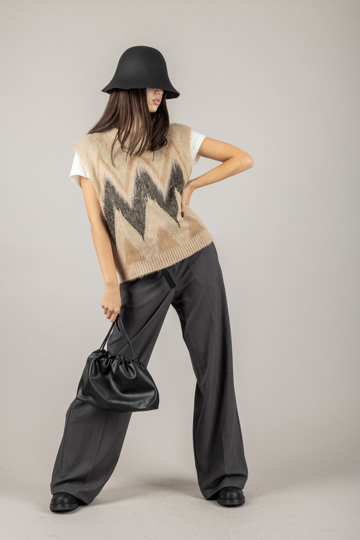 TENSIONE IN - 26P1046 - PANTALONE GAMBA DRITTA CON CINTURA