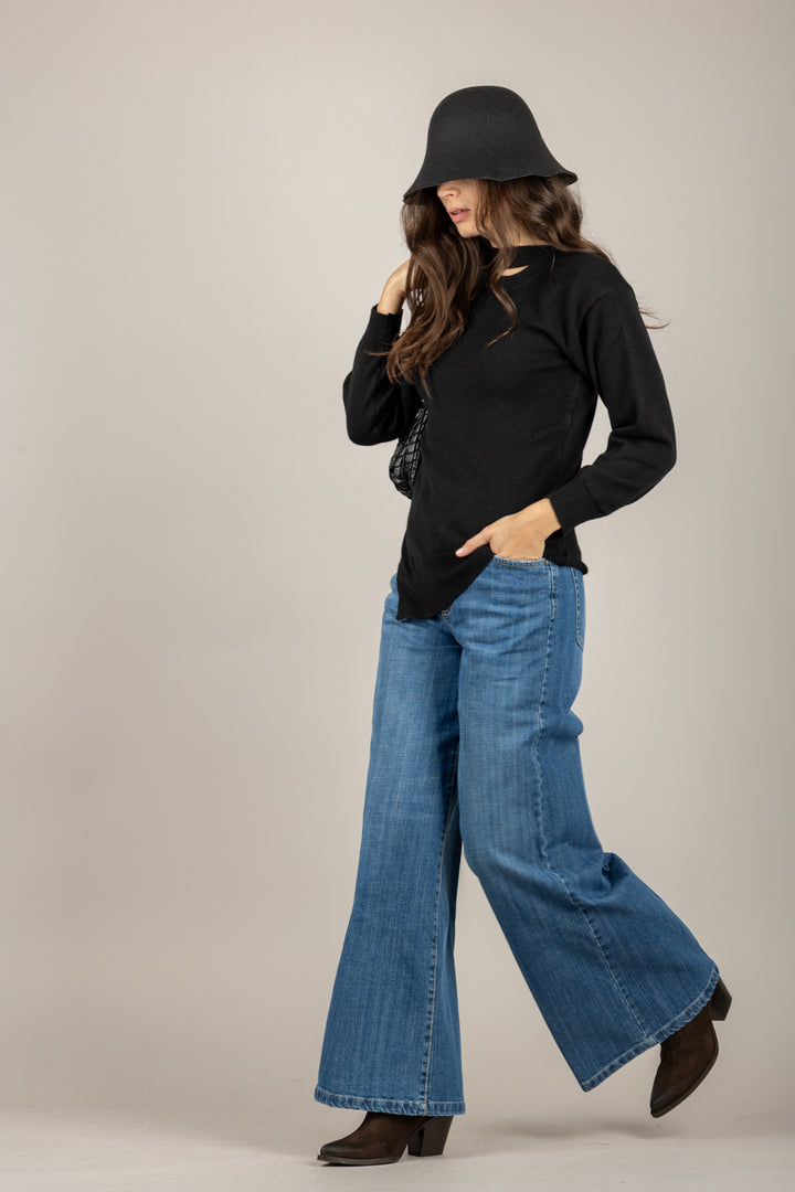 VICOLO - 77207F - MAGLIA SCOLLO POSTERIORE