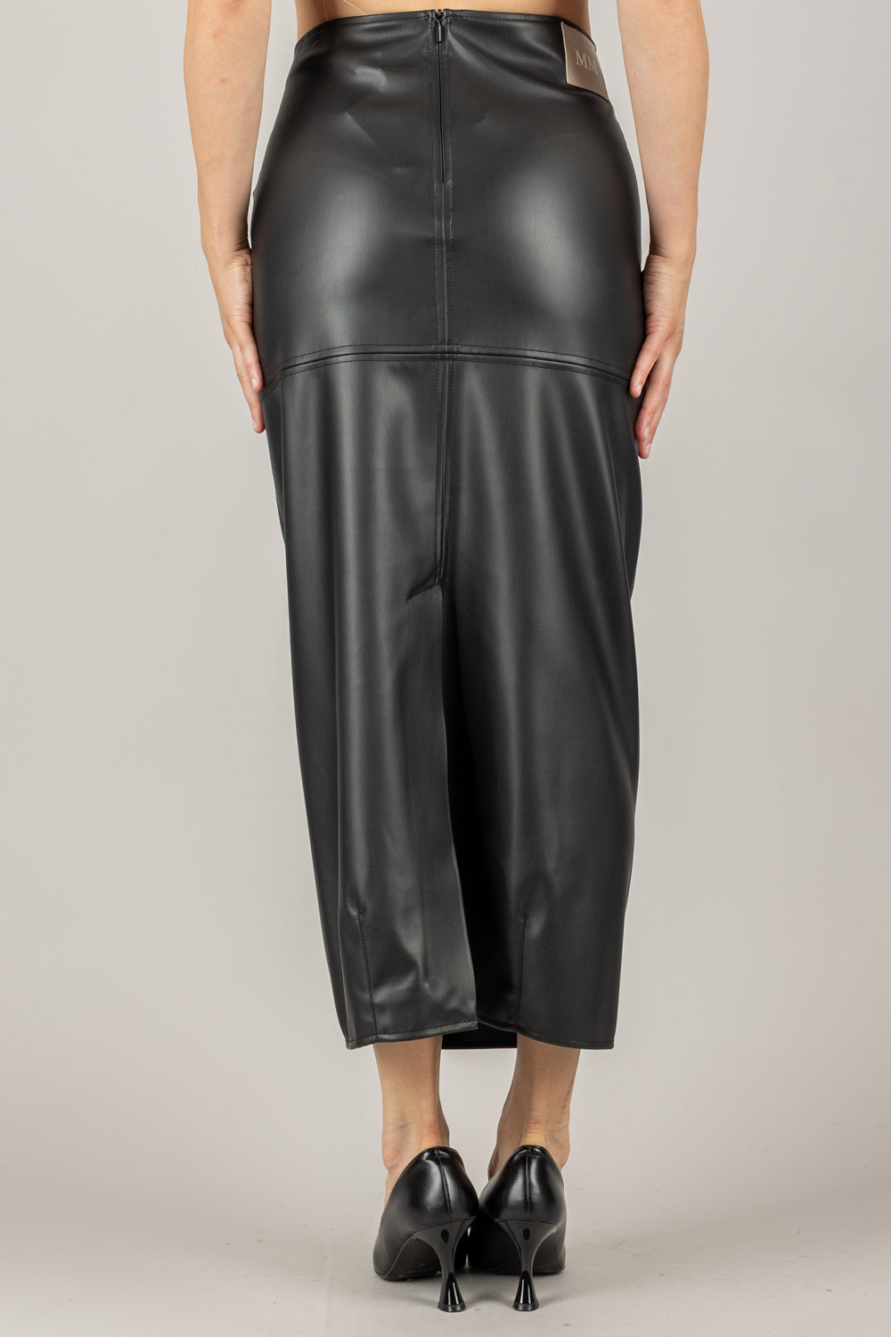 MM MaxMara - 2526776037 - GONNA ECOPELLE CON ZIP FABIANA