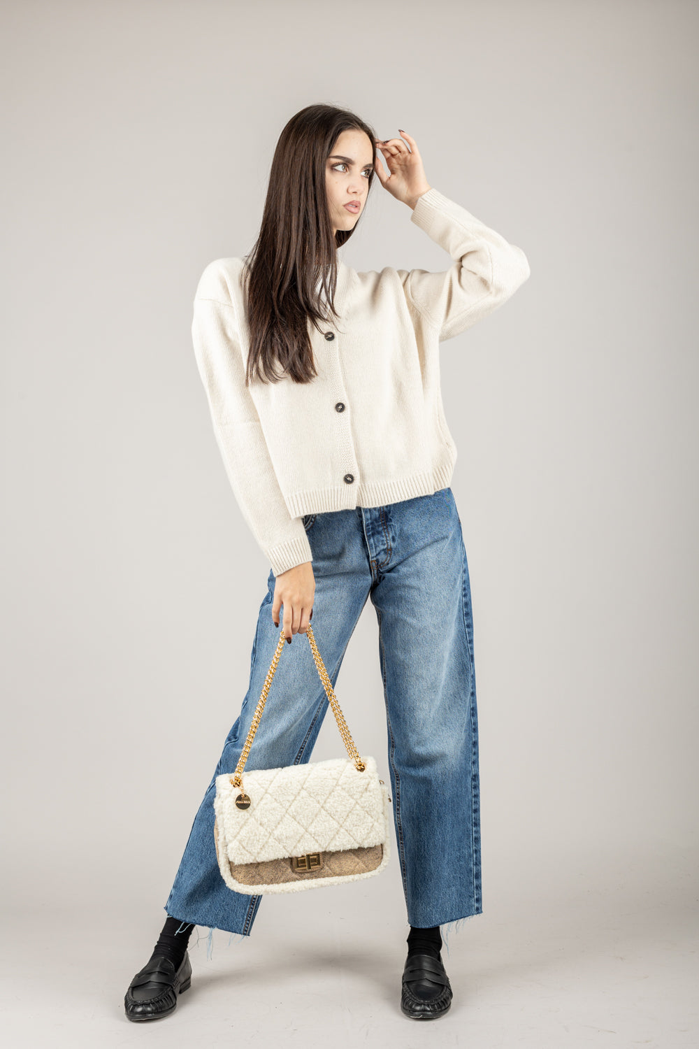 TENSIONE IN - D80926 - CARDIGAN TRE BOTTONI