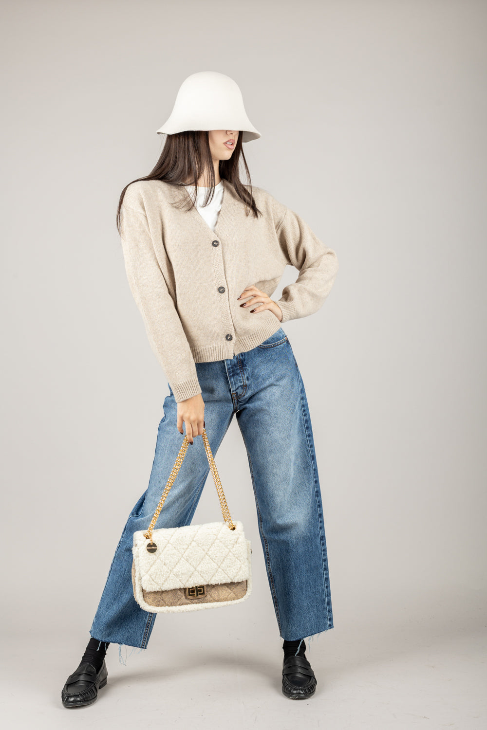 TENSIONE IN - D80926 - CARDIGAN TRE BOTTONI