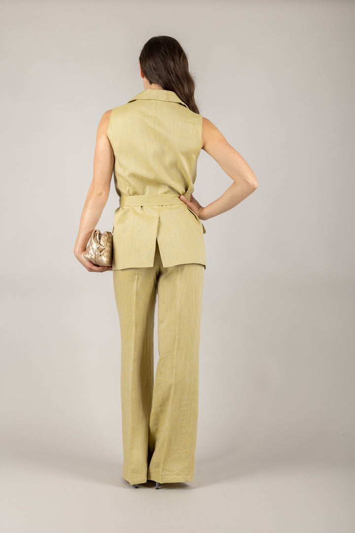 VICOLO - TD1901 - PANTALONE PALAZZO LINO