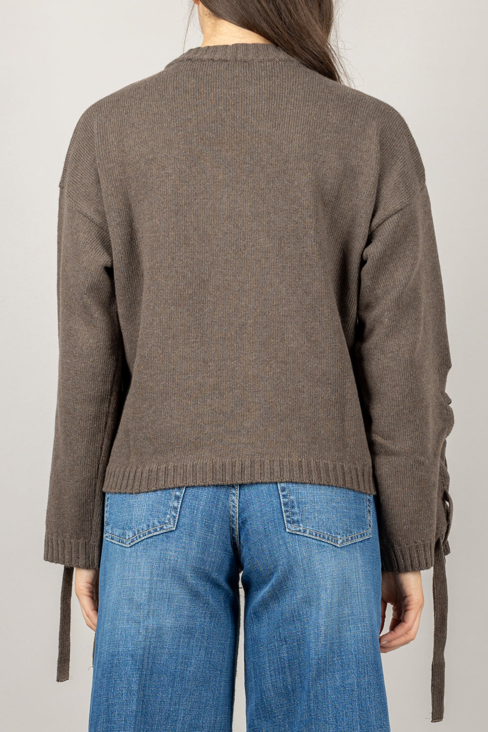 VICOLO - 77202F - MAGLIA GIROCOLLO MANICA CON LACCI