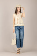 VICOLO - 7AB7065 - GILET CROCHET BURRO