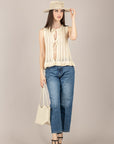 VICOLO - 7AB7065 - GILET CROCHET BURRO