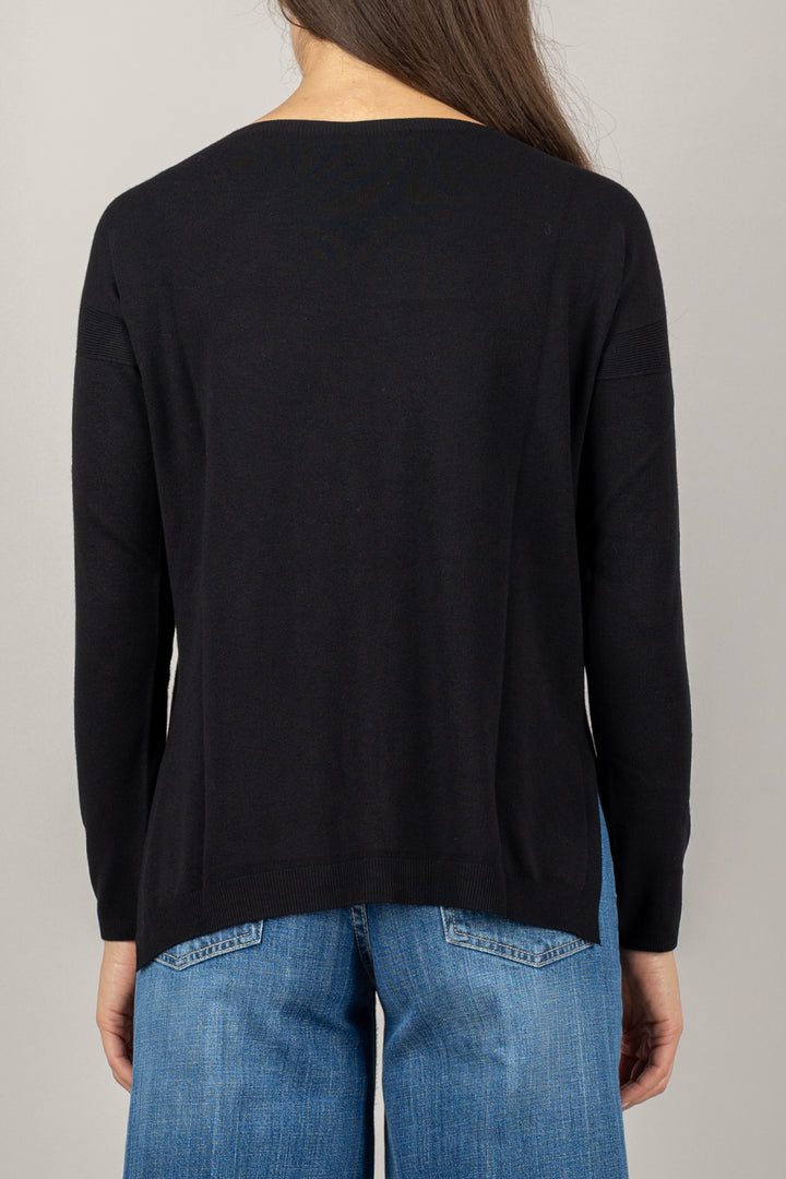 KONTATTO - 3M0800C - MAGLIA SCATOLETTA CON SPACCHI LATERALI