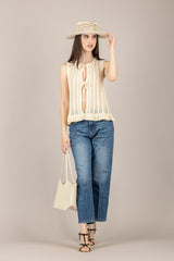 VICOLO - 7AB7065 - GILET CROCHET BURRO