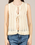 VICOLO - 7AB7065 - GILET CROCHET BURRO