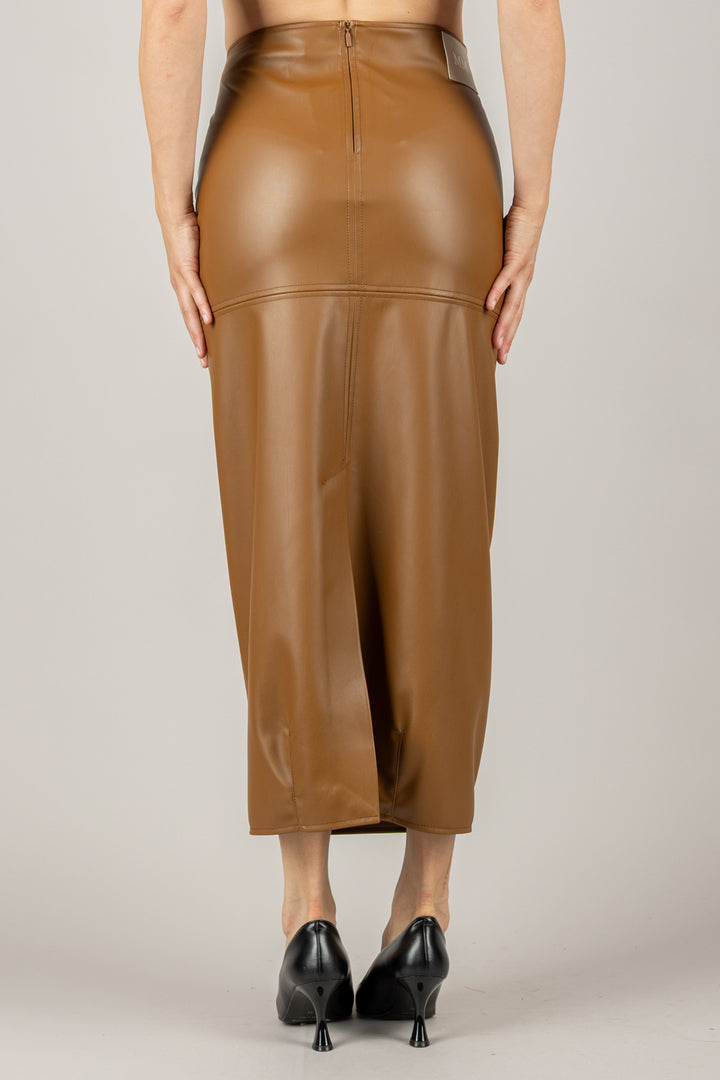 MM MaxMara - 2526776037 - GONNA ECOPELLE CON ZIP FABIANA